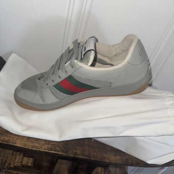 GUCCI Screener Sneakers Grey Size 9 - Picture 2 of 10